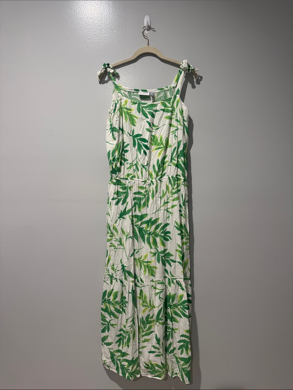 Place Women's Dress Spaghetti Straps Maxi Floral Palm Print Size XXL Plus Size